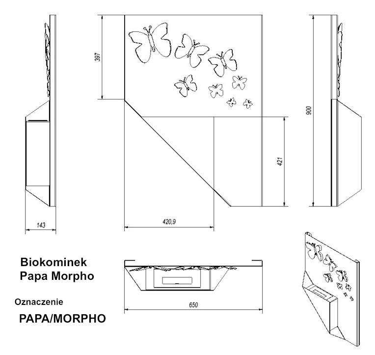 Схема и размеры Papa Morpho